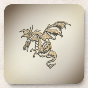 Dessous-de-verre Dragon doré