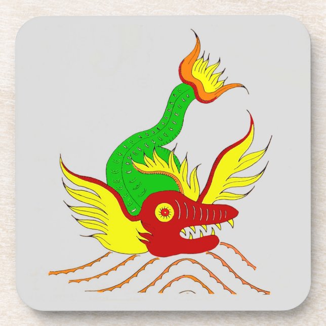 Dessous-de-verre dragon effrayant (Devant)