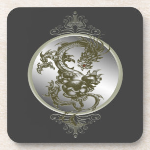 Dessous de verre Dragon en acier