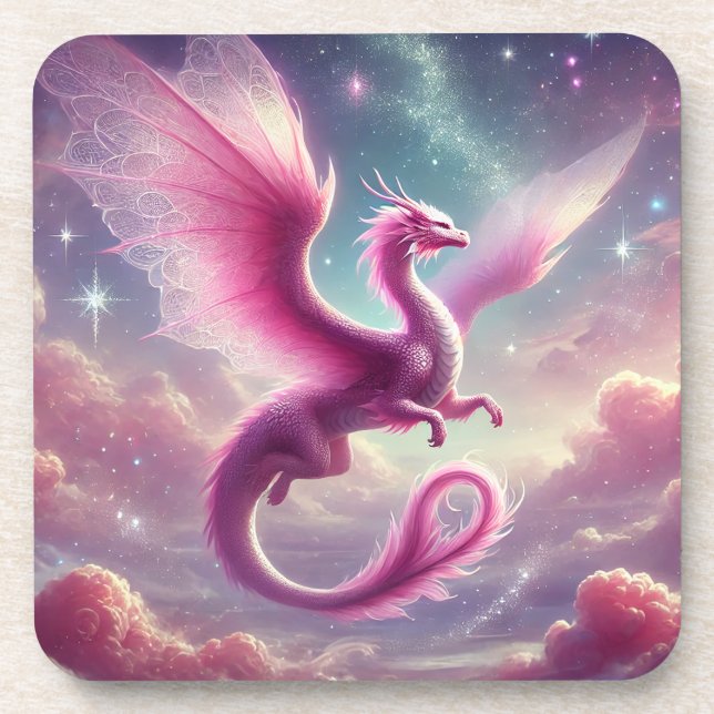 Dessous-de-verre Dragon rose (Devant)