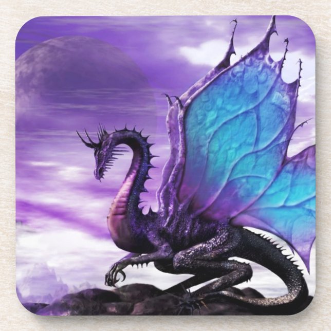 Dessous-de-verre Dragon violet (Devant)