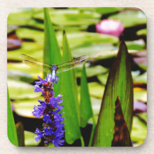 Dessous-de-verre Dragonfly lotus and purple flower