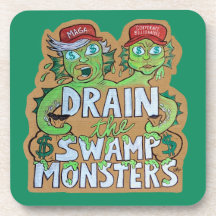 Drain the Swamp Monsters Coaster Set