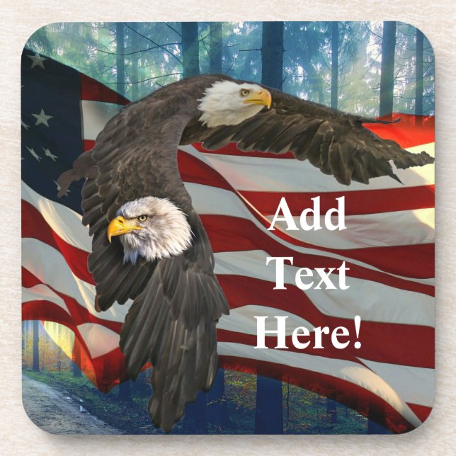 Dessous-de-verre Drapeau américain Bald Eagle (Devant)