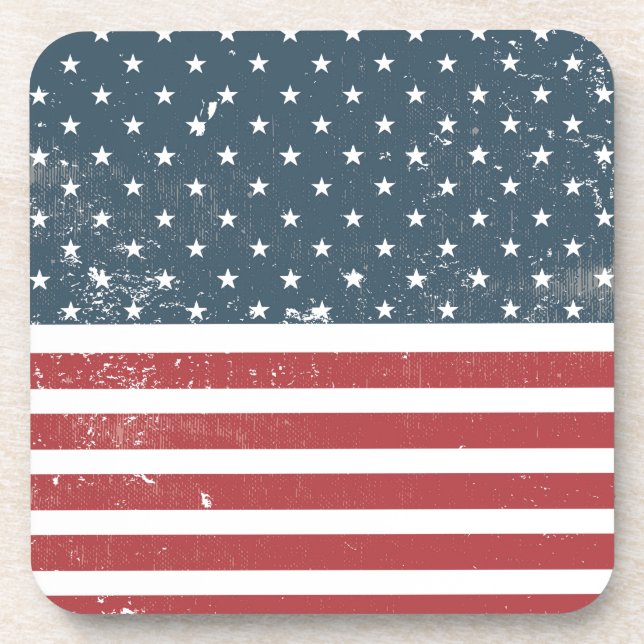 Dessous-de-verre drapeau américain en détresse (Devant)