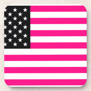 Dessous-de-verre drapeau américain rose