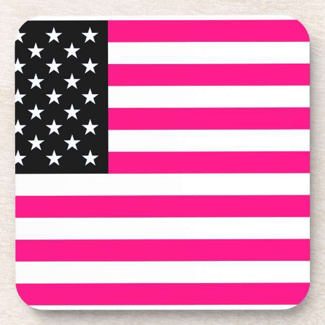 Dessous-de-verre drapeau américain rose (Devant)