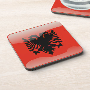 Dessous-de-verre Drapeau brillant albanais