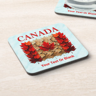 Dessous-de-verre Drapeau canadien de la feuille d'érable d'automne