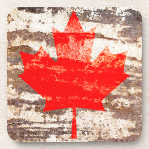 Dessous-de-verre Drapeau canadien Grunge