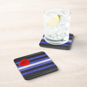 Dessous-de-verre Drapeau de fierté gay cuir de SlipperyJoe's noir r