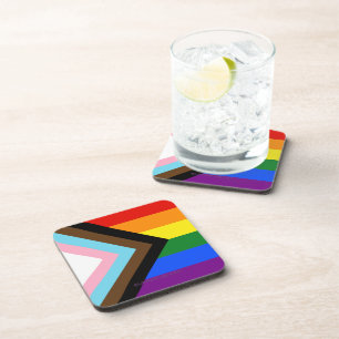 Dessous-de-verre Drapeau de fierté Progress Pride de SlipperyJoe si