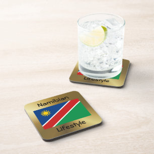 Dessous-de-verre Drapeau de Namibie+Dessous de verre de texte