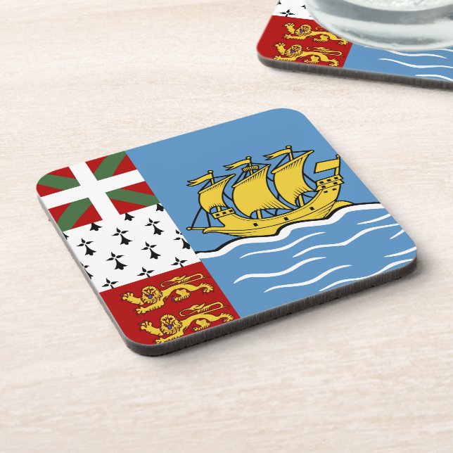 Dessous-de-verre Drapeau de Saint-Pierre-et-Miquelon (Côté gauche)