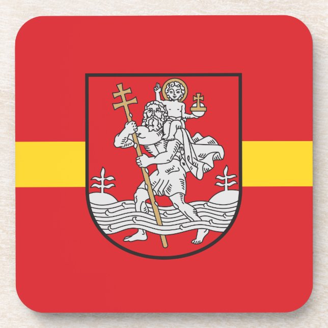 Dessous-de-verre Drapeau de Vilnius, Lituanie Beverage Coaster (Devant)