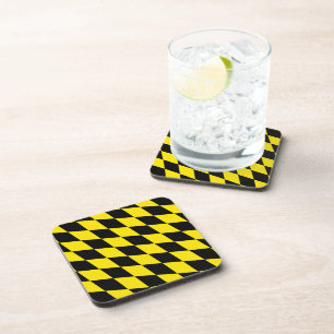 Dessous-de-verre Drapeau diamant de Bavière noire et jaune Motif
