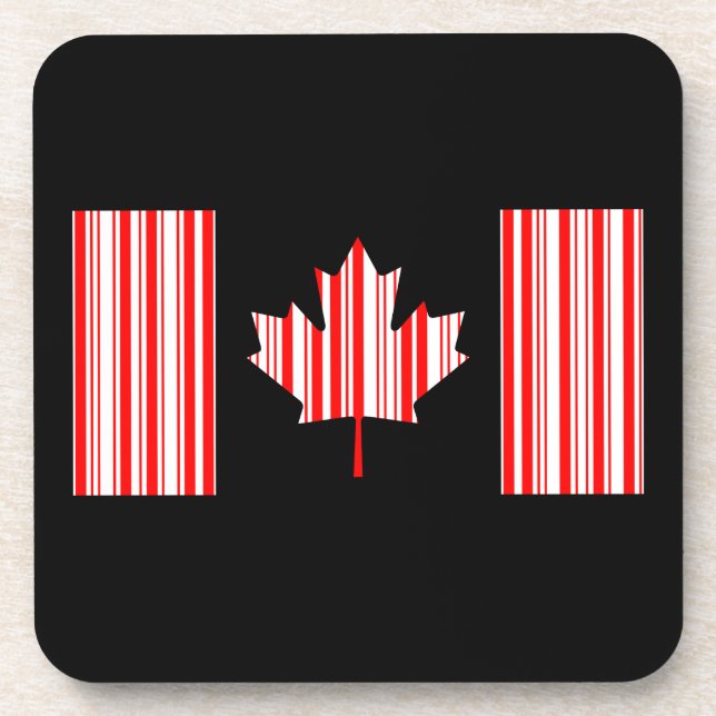 Dessous-de-verre Drapeau du Canada CODE-BARRES Canadien Barcode (Devant)