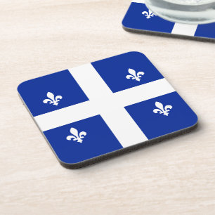 Dessous-de-verre Drapeau du Québec PQ Qc avec fleur de lys