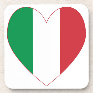 Dessous-de-verre Drapeau italien Cœur Bordure Rouge
