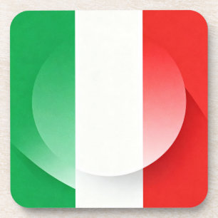 Dessous de verre drapeau italien minimaliste