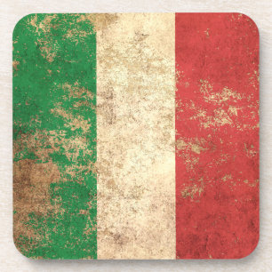 Dessous-de-verre Drapeau italien vintage âgé rugueux