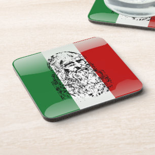 Dessous-de-verre Drapeau laqué italien