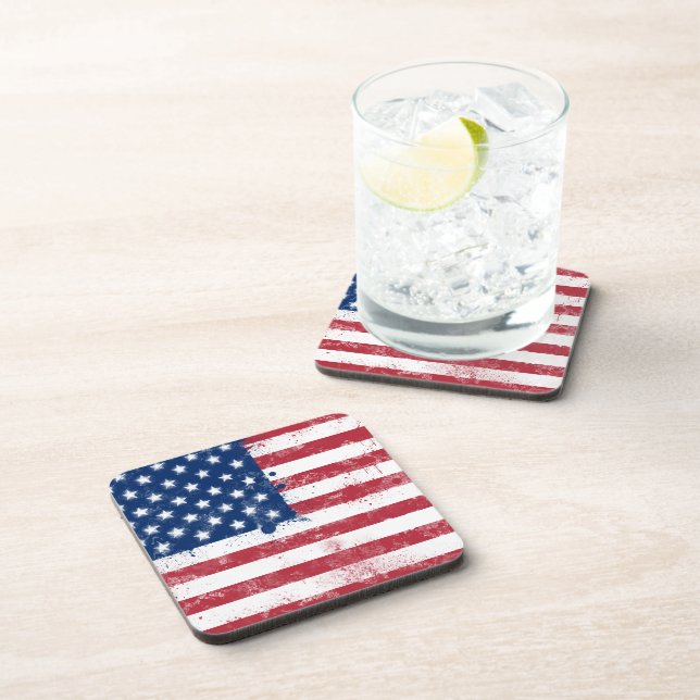 Dessous-de-verre Drapeau peint des Etats-Unis (Côté Droit)