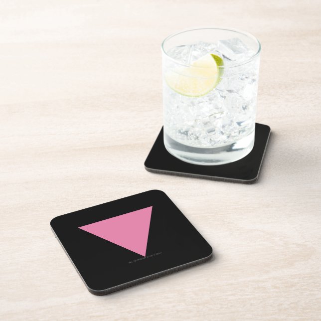 Dessous-de-verre Drapeau triangle rose de SlipperyJoe's symbole ros (Côté Droit)