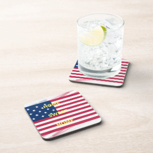 Dessous-de-verre Drapeau USA "Home Sweet Home" Art Imprimer