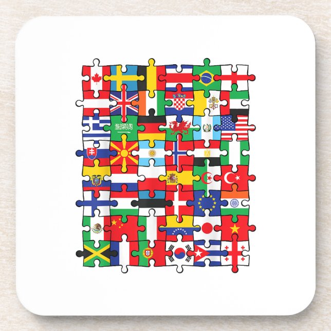 Dessous-de-verre Drapeaux des pays du pavillon international (Devant)
