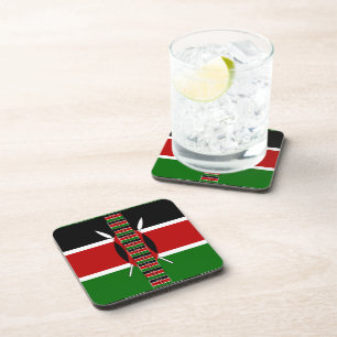 Dessous-de-verre Drapeaux miniers sans fil du Kenya Frames Art