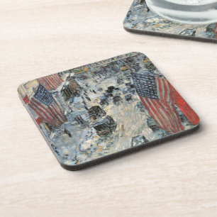 Dessous-de-verre Drapeaux sur la 57e Rue par Frederick Childe Hassa