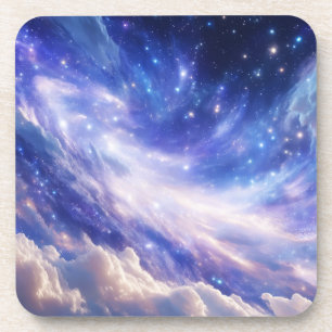 Dessous-de-verre Dreamscape cosmique : Nebula scintillante et nuit 
