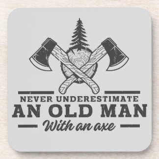 Dessous-de-verre Drôle Citation de bûcheron Vieux Homme Ax