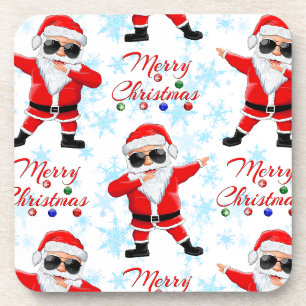 Dessous-de-verre Drôle Dabbing Père Noël Joyeux Noël