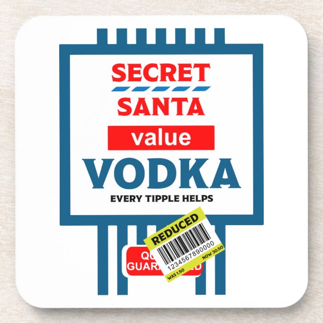 Dessous-de-verre Drôle Étiquette de la Vodka de Noël (Devant)