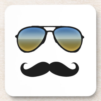 Dessous-de-verre Drôle Lunettes de soleil Retro avec Moustache