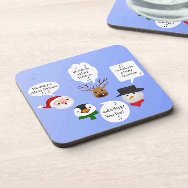 Dessous-de-verre Drôle Nous vous souhaitons un joyeux Noël (Côté gauche)