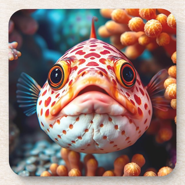 Dessous-de-verre Drôles de poissons et de coraux de près  (Devant)