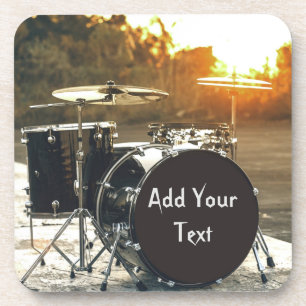 Dessous-de-verre Drum Kit Drummer Rock Personnaliser la Personnalis