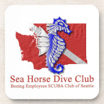 Dessous de verre du logo du club de plongée SeaHor