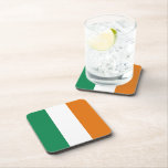 Dessous de verre du pavillon irlandais<br><div class="desc">Un dessin basé sur le drapeau irlandais couvre l'avant de ce dessous de verre carré. La plupart des drapeaux ont un format d'image 3:2 ou 2:1 mais ici ont été intelligemment remodelés par FlagAndMap pour s'adapter au produit tout en préservant l'intégrité de la conception originale. Ces dessous de verre sont...</div>