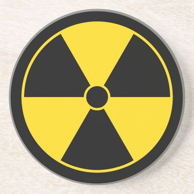 Dessous de verre du symbole de rayonnement jaune e (Devant)