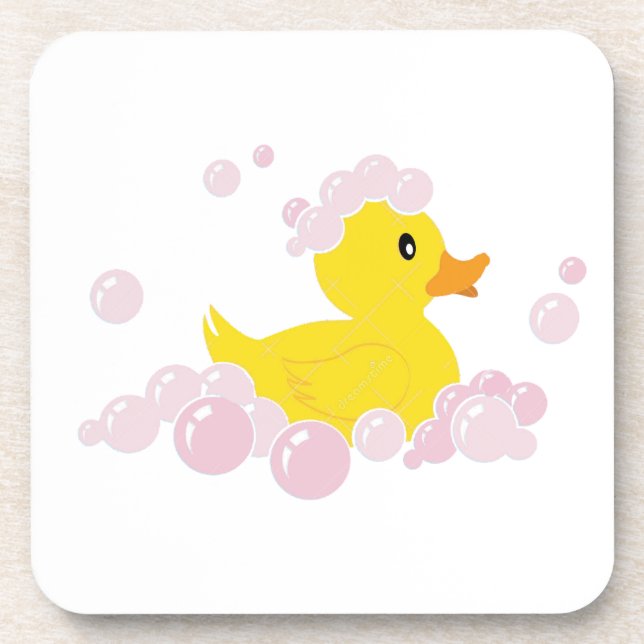 Dessous-de-verre Duck in Pink Bubbles (Devant)