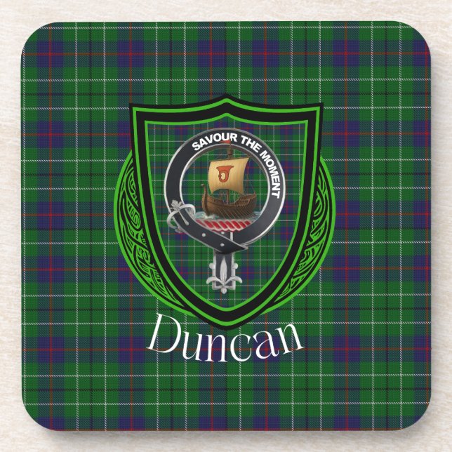 Dessous-de-verre Duncan Scottish Clan Tartan & Crest (Devant)