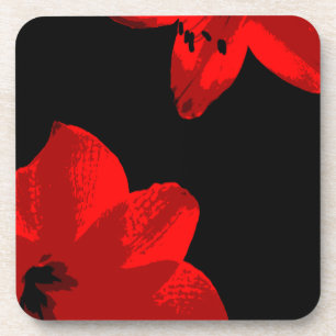 Dessous-de-verre duo amaryllis rouge
