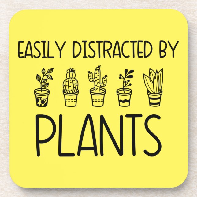 Dessous-de-verre Easily Distracted by Plants Coaster Set (Devant)