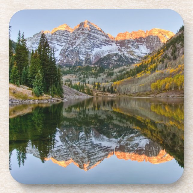 Dessous-de-verre Eau | Maroon Bells Lake Aspen Trees (Devant)