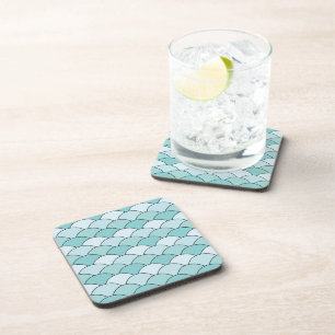Dessous-de-verre Écailles de dragon, éventails, vagues, Seigaiha, b