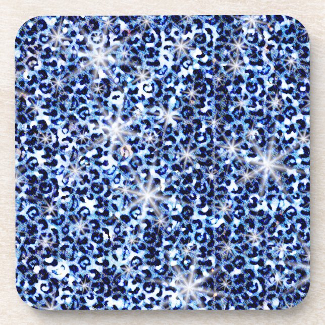 Dessous-de-verre Éclats de guépards bleus (Devant)